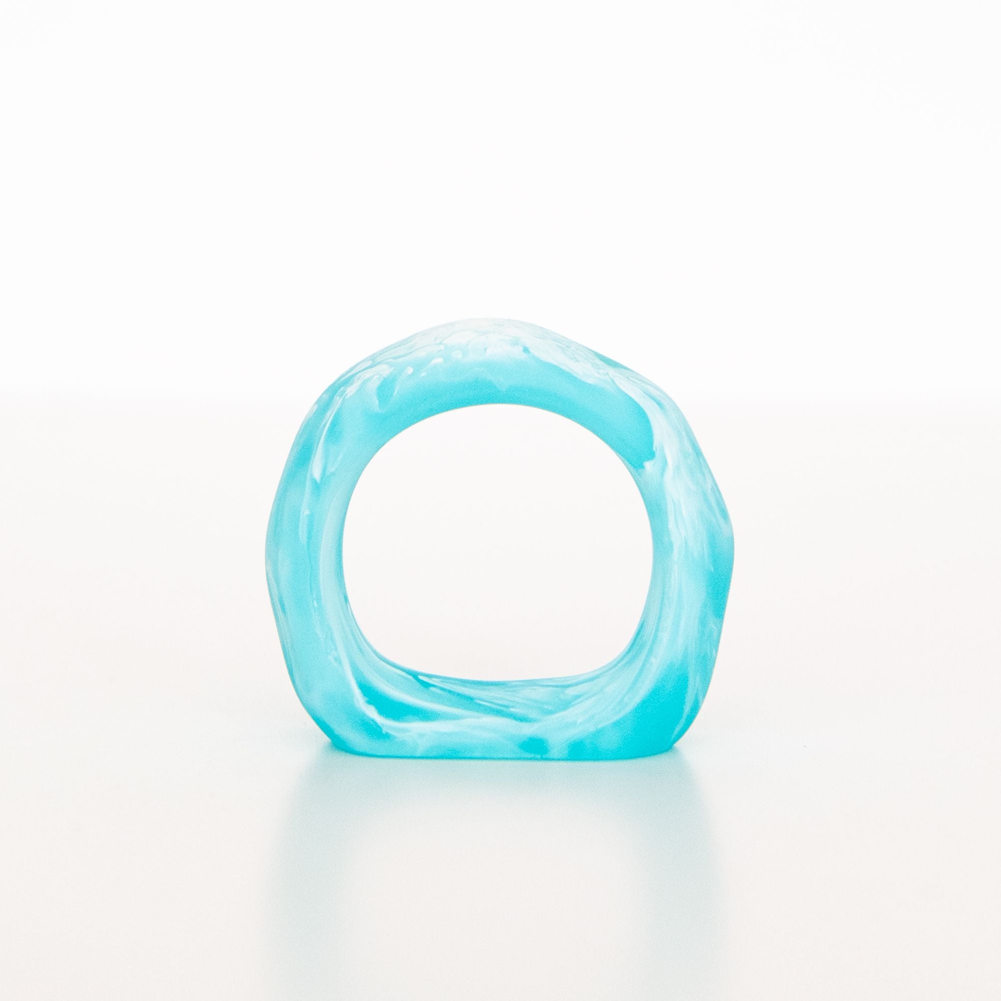 Set of 6 Napkin Rings in Aqua Swirl, from Nashi Home