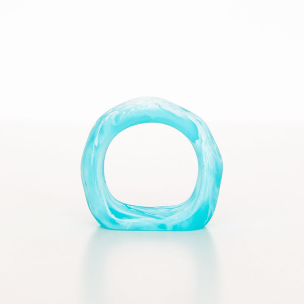 Set of 6 Napkin Rings in Aqua Swirl, from Nashi Home