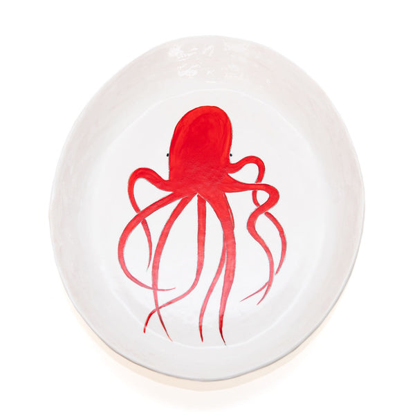 XL Oval Sea Themed Octopus Platter, from Gemma Orkin Ceramics