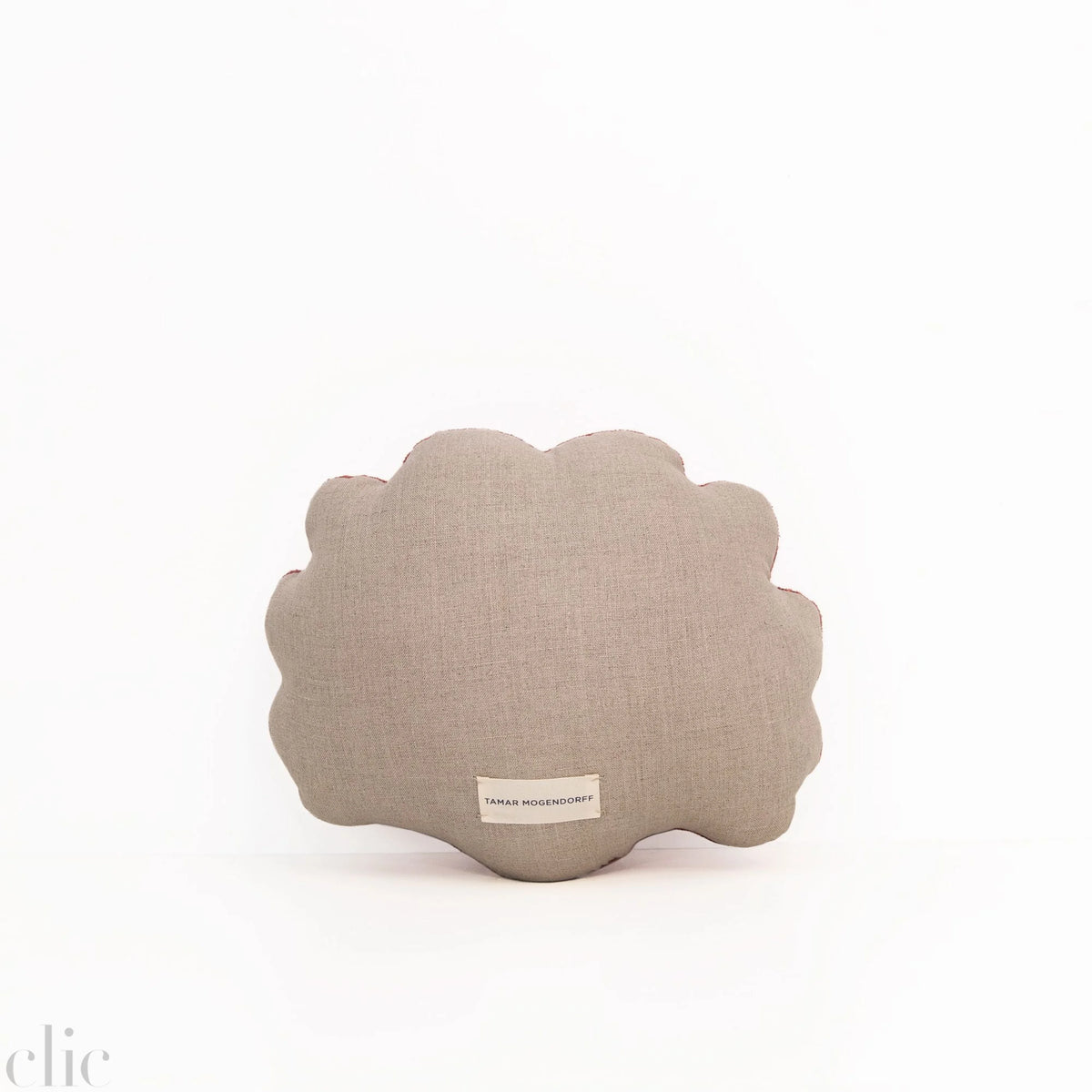 Small Shell Velvet Pillow in Terracotta