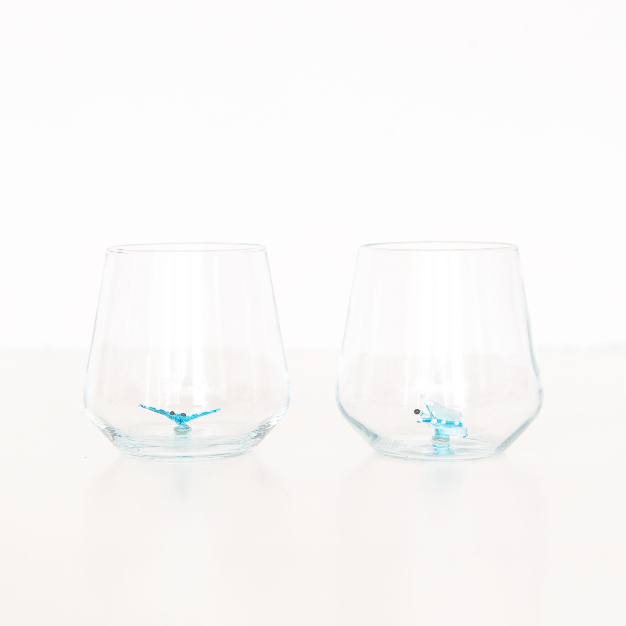 Butterfly Drinking Glass in Blue, from Minizoo