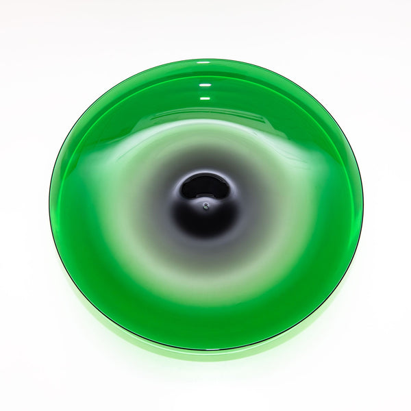 Double Ombre Footed Platter in Green & Smoke, from Nate Cotterman