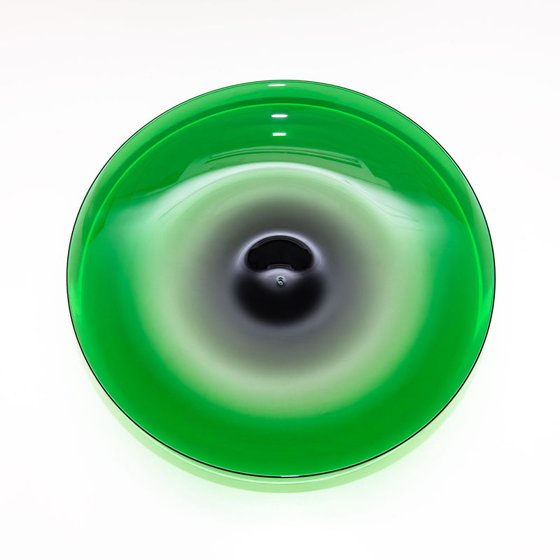 Double Ombre Footed Platter in Green & Smoke, from Nate Cotterman