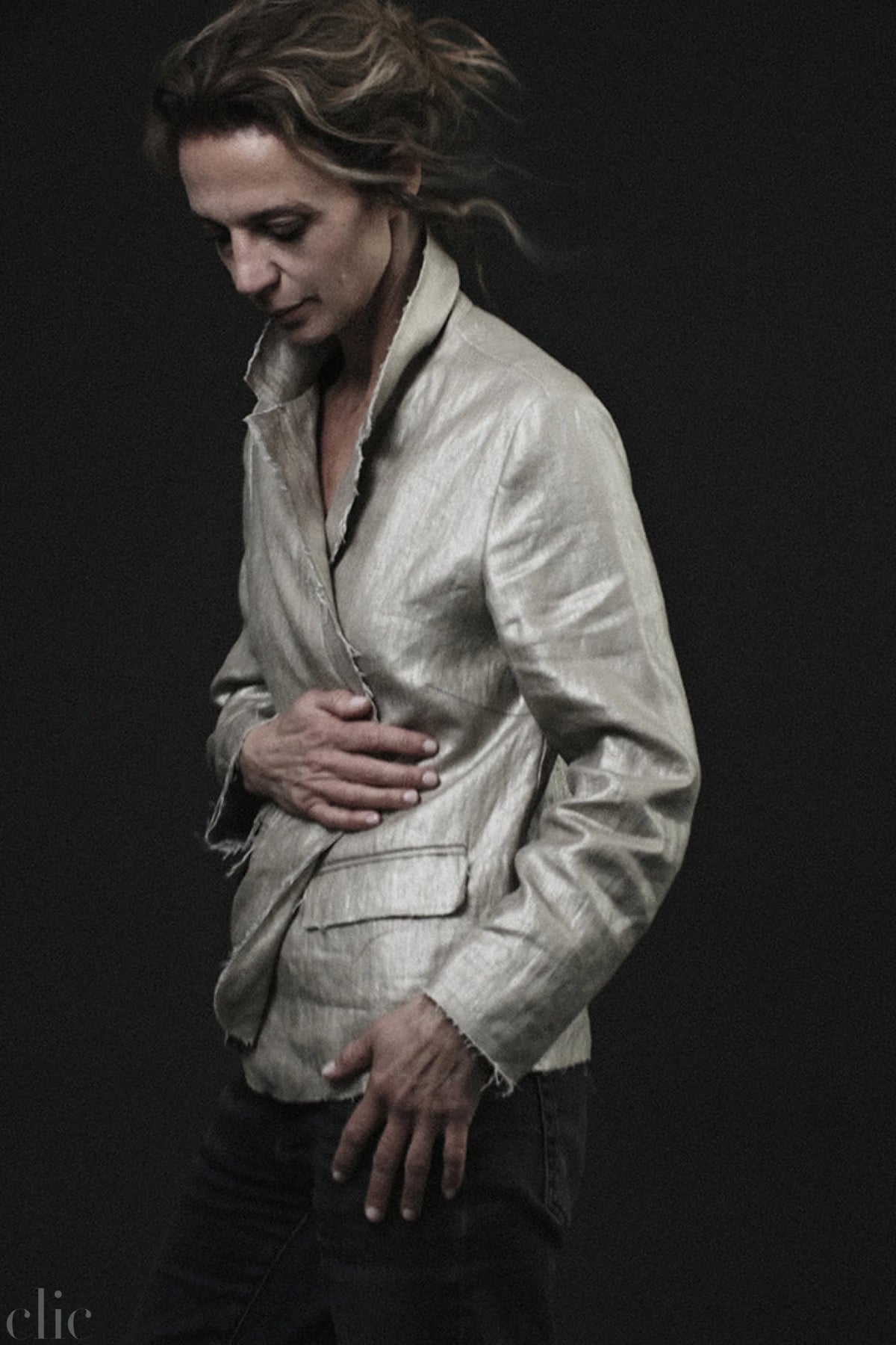 Galiano Linen Jacket in Gold, from Monday12