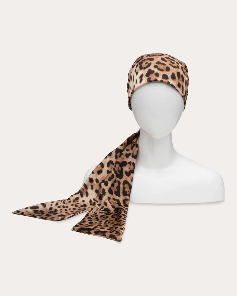 Gigi Headscarf in Camel and Black, from Eugenia Kim