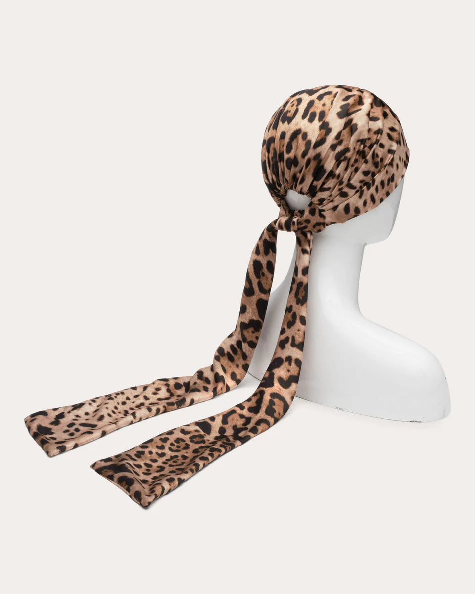Gigi Headscarf in Camel and Black, from Eugenia Kim