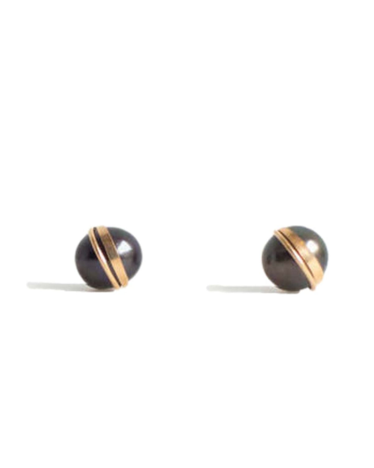 Grande Baroque Pearl Studs in Charcoal, from Mary Macgill