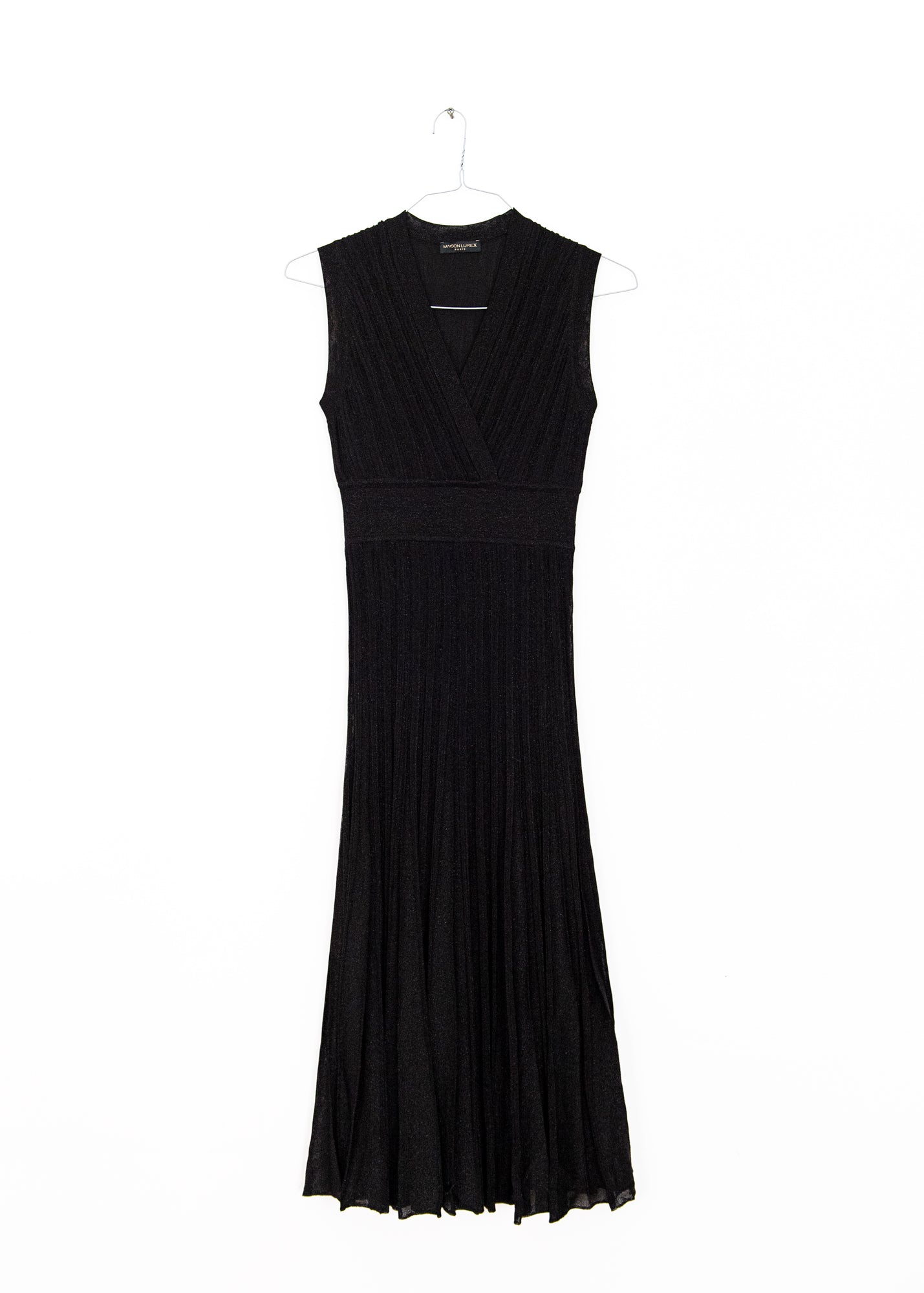 Gala Long Wrap-over Dress in Noir, from Maison Lurex