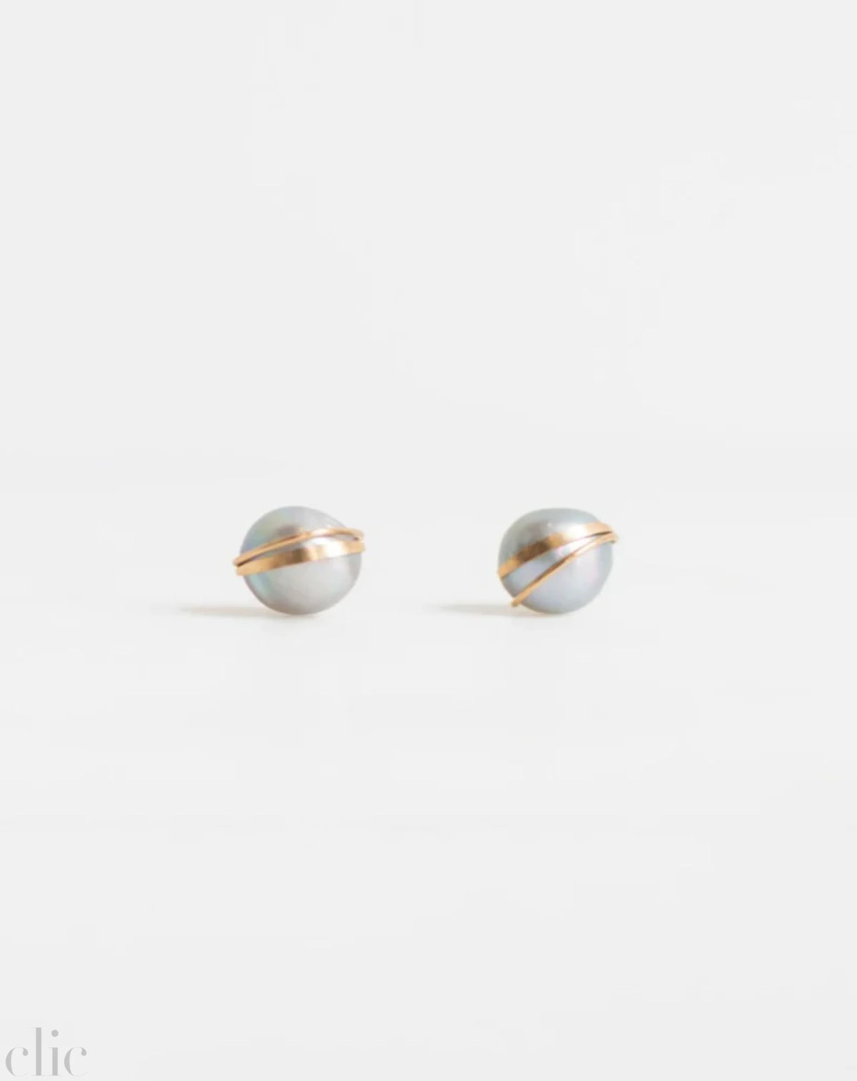 Geande Baroque Pear Studs in Silver, from Mary Macgill