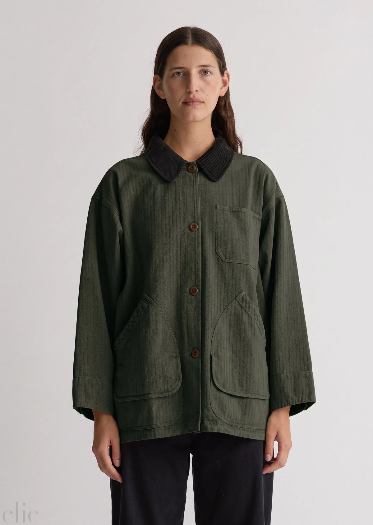 Painter Coat in Moss, from Shaina Mote