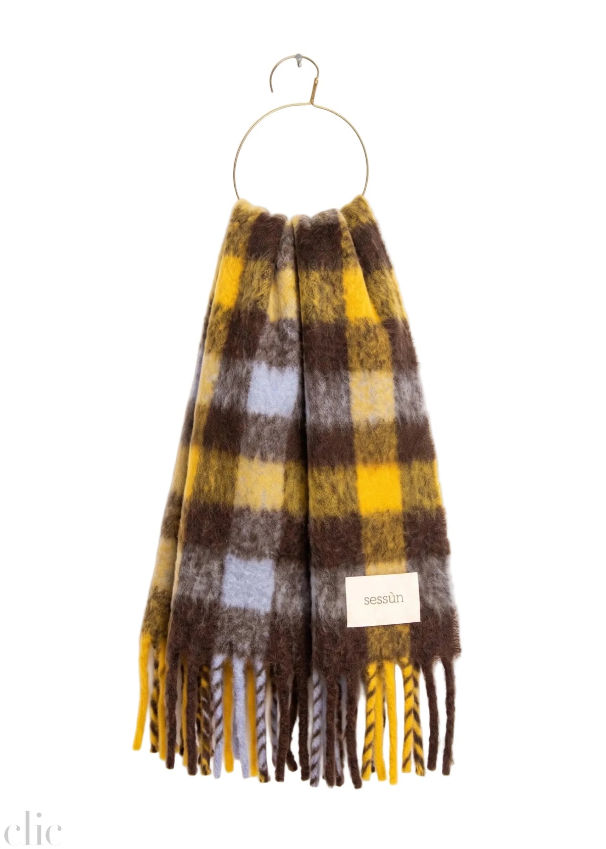 Mattia Scarf in Brown Check, from Sessun