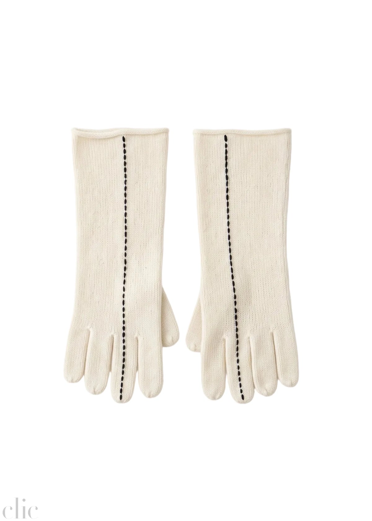 Short Stitch Gloves in Off-White, from Kokyo