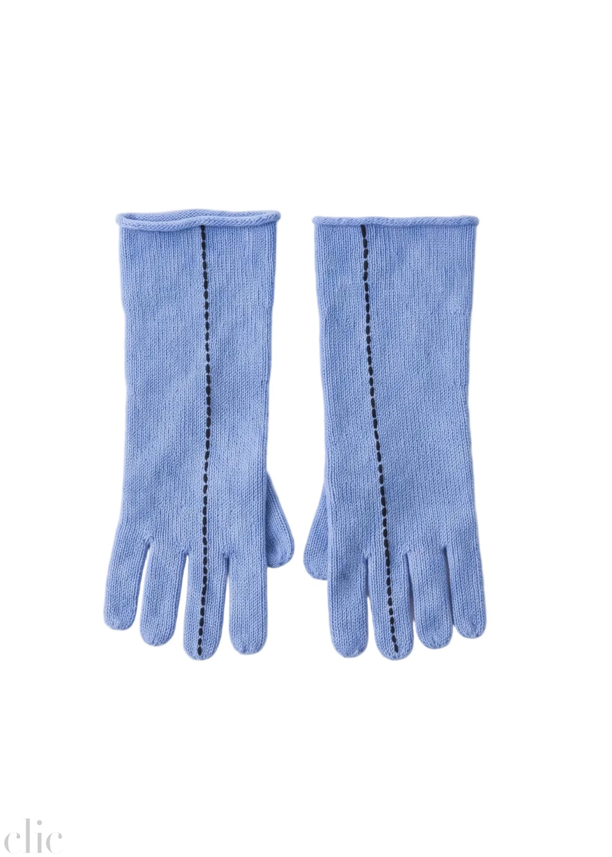 Short Stitch Gloves in Light Blue, from Kokyo