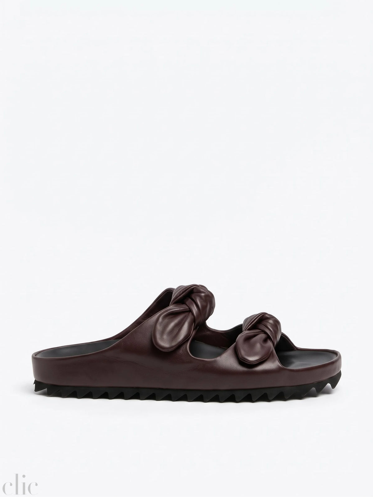 Pelagie Leather Slide Sandals in Coffee, from Officine Creative