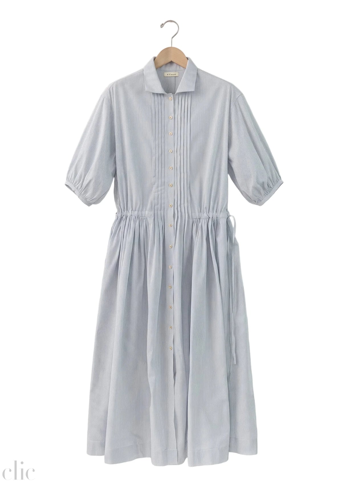 Claire de Lune Striped Dress in Navy Snow, from A'Court