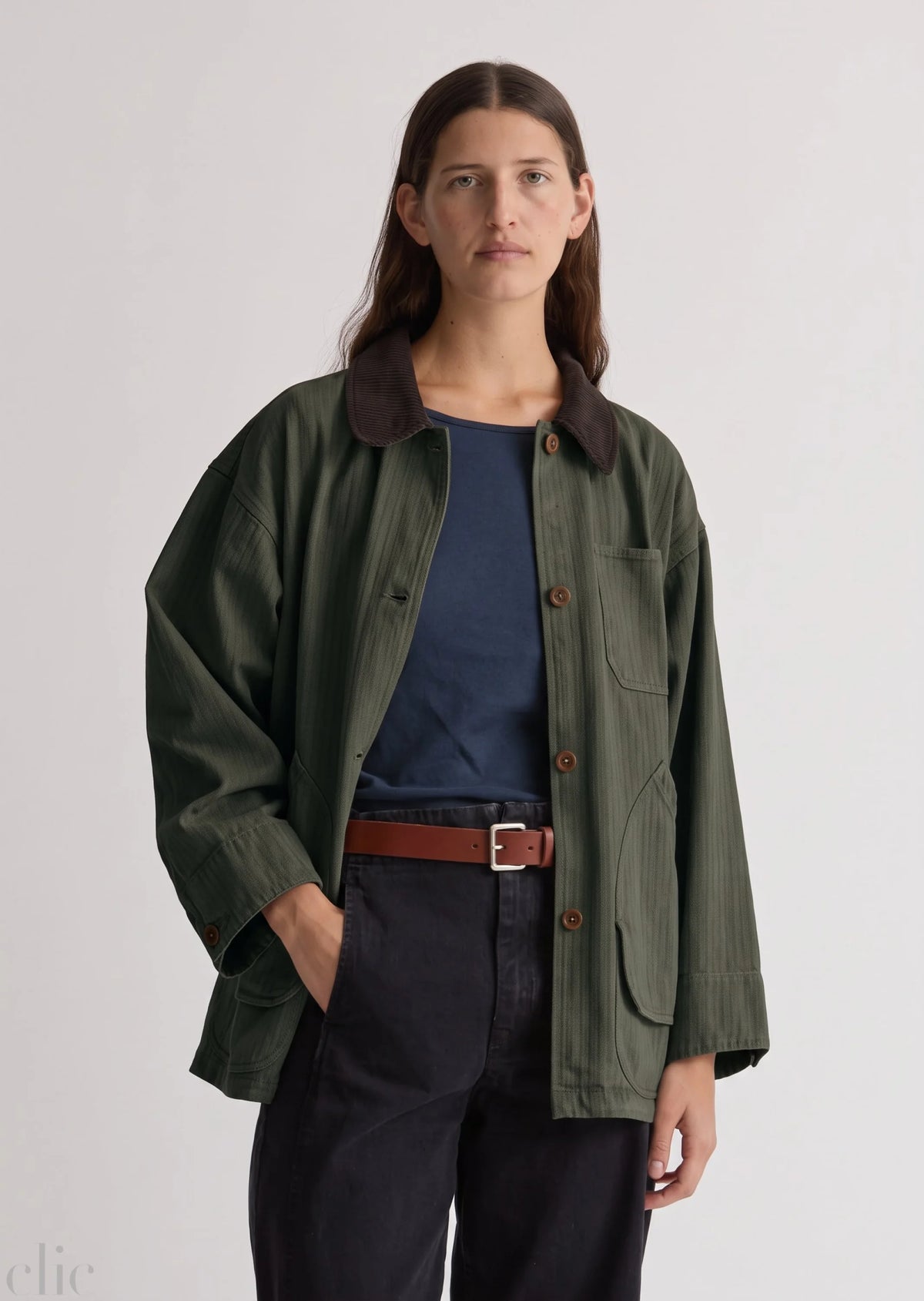 Painter Coat in Moss, from Shaina Mote