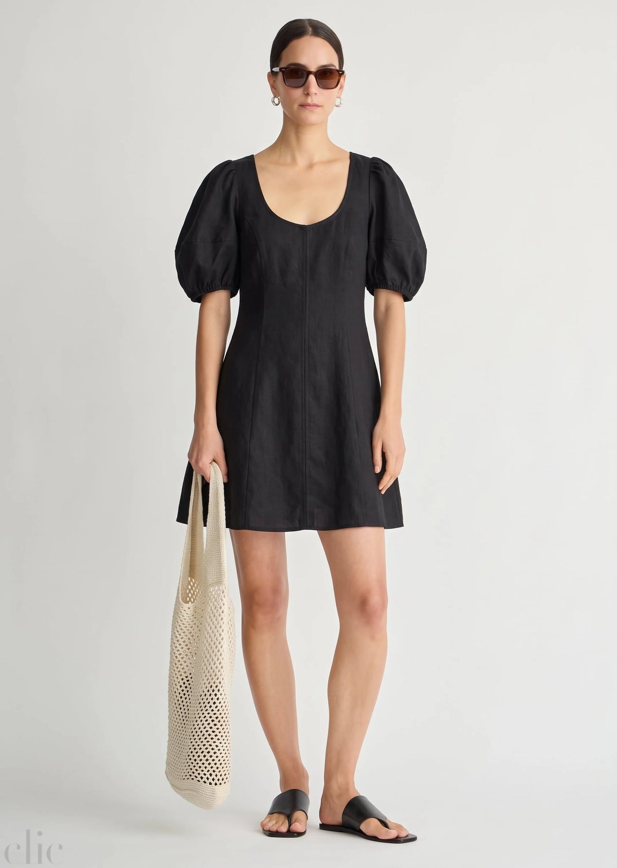Anni Scoop Mini in Black and Camel, from Apiece Apart