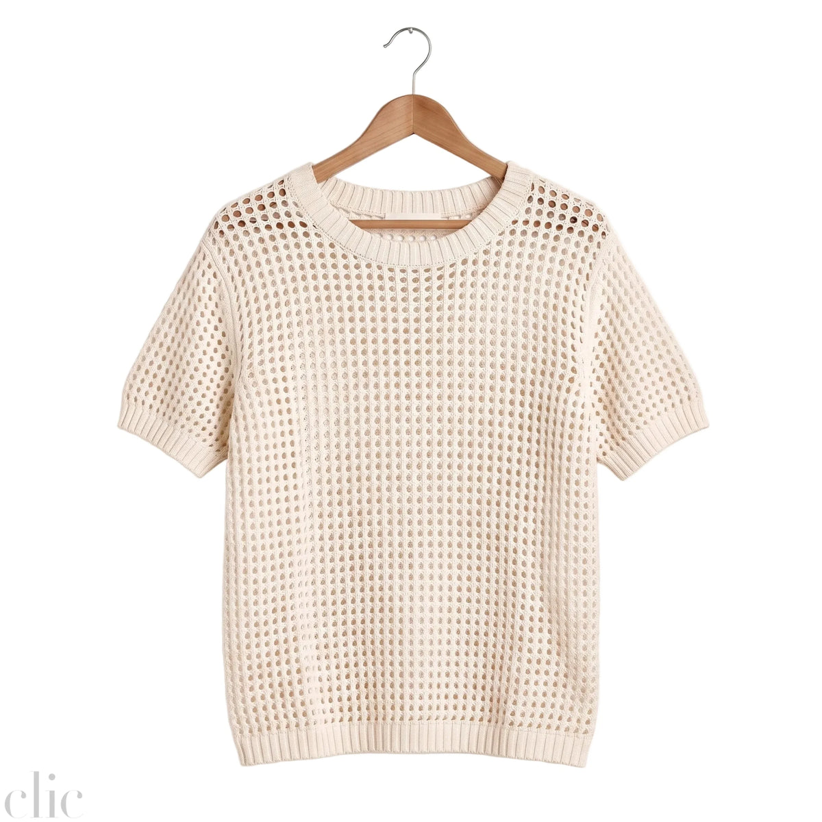 Jacob Mesh Tee in Ivory, from M. Patmos