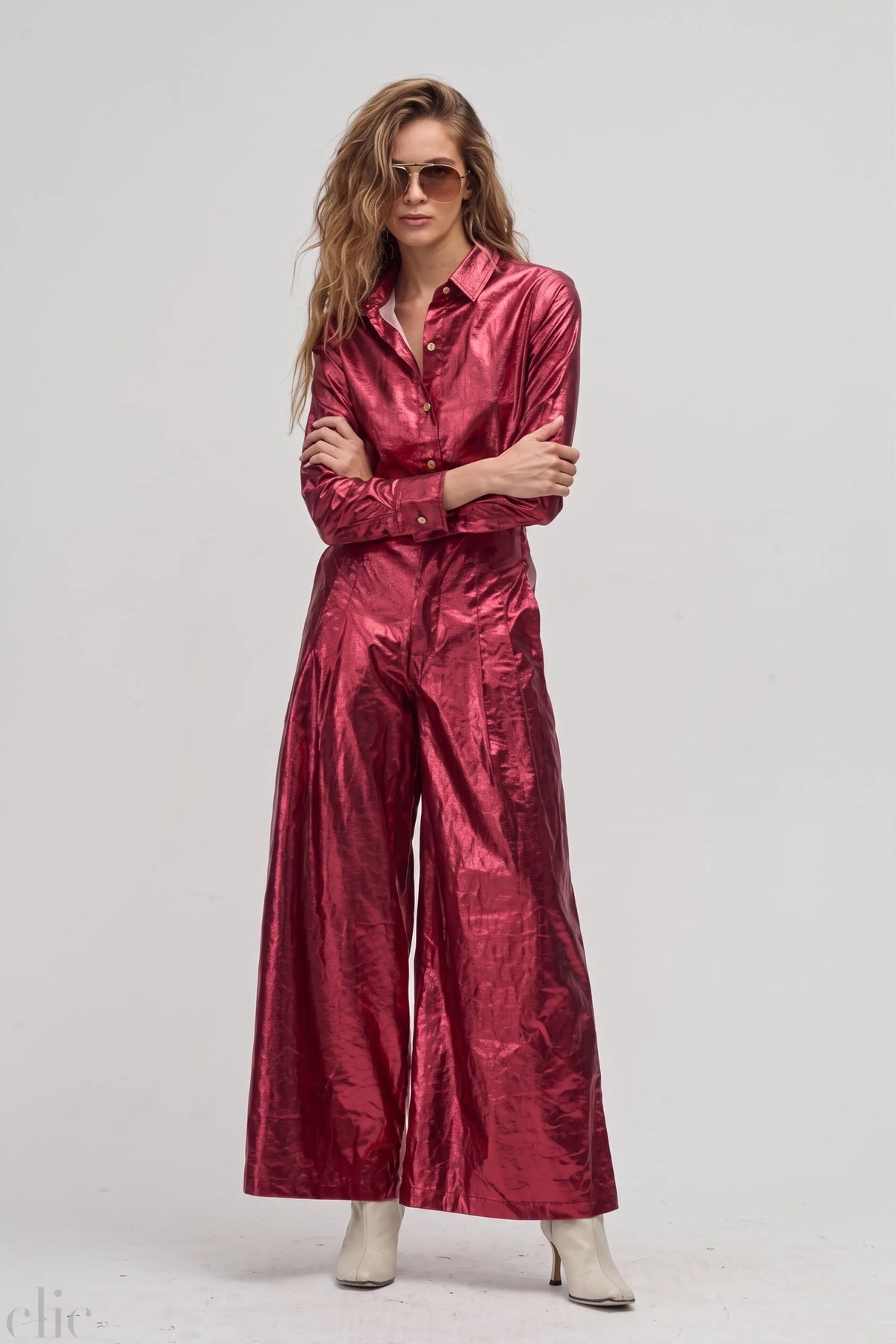 Culotte Pants in Metallic Cherry, from Lanhtropy