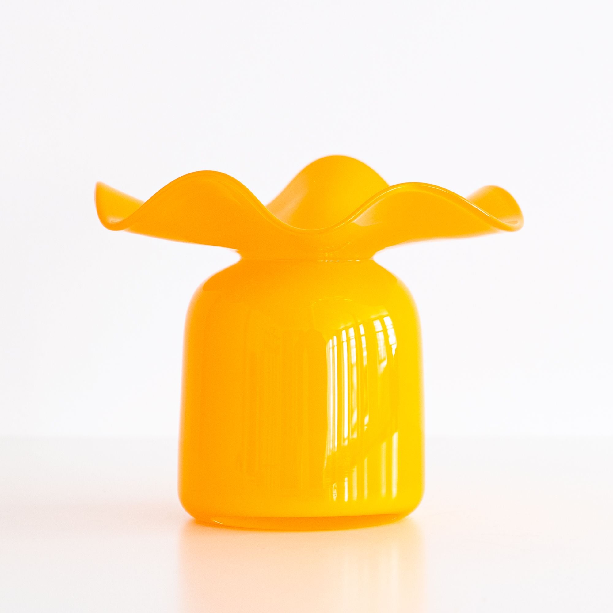 Jumbo Ruffles Bud Vase in Orange, from Terra Glassworks