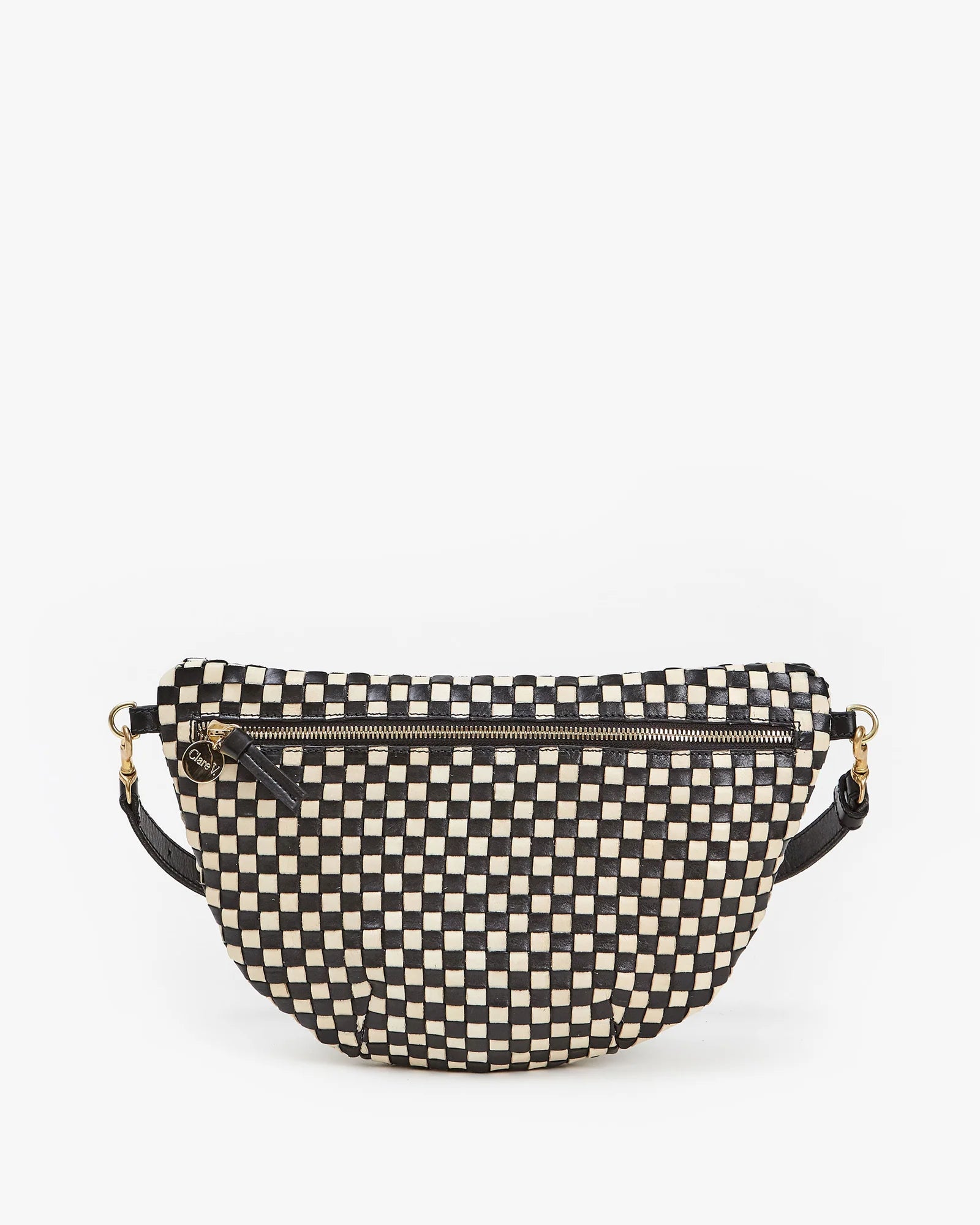 Grande Fanny Checker Bag in Black & Cream, from Clare V