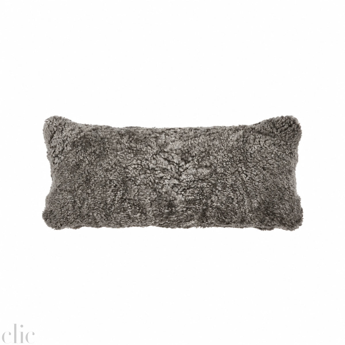 Curly Sheepskin Cushion 12" x 24" in Graphite