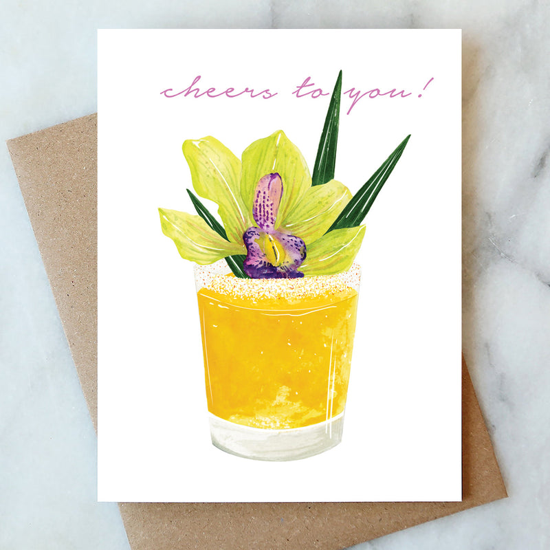 Tropical Cocktail Congrats Card, from Abigail Jayne Design