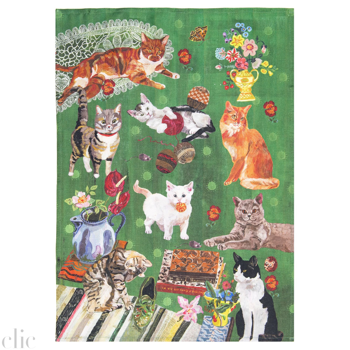 Les Chats Tea Towel, from Avenida Home