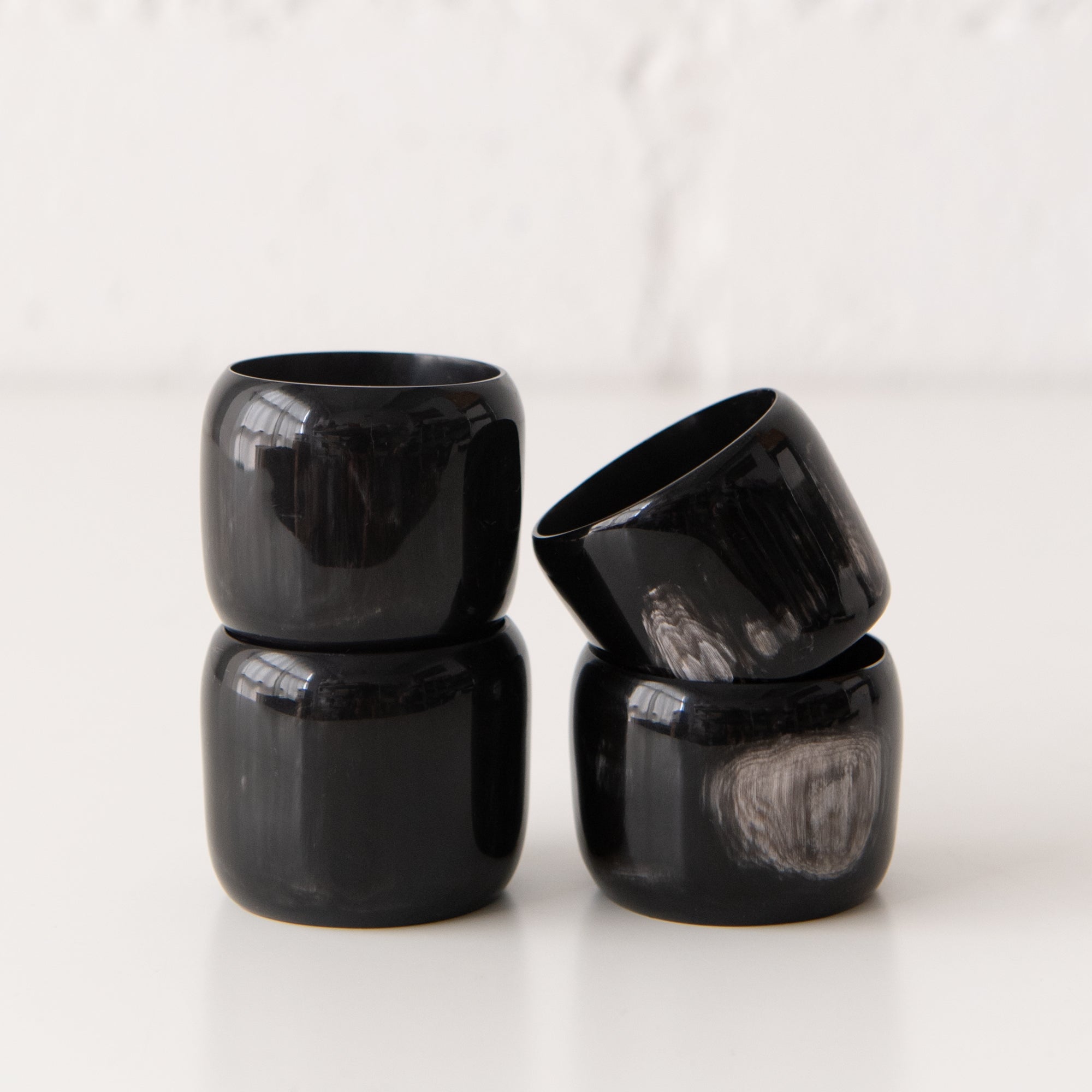 Set of 4 Horn Napkin Rings, from Harkiss Designs