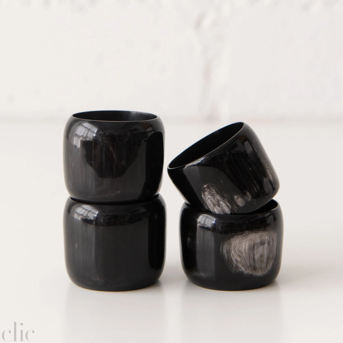 Set of 4 Horn Napkin Rings, from Harkiss Designs
