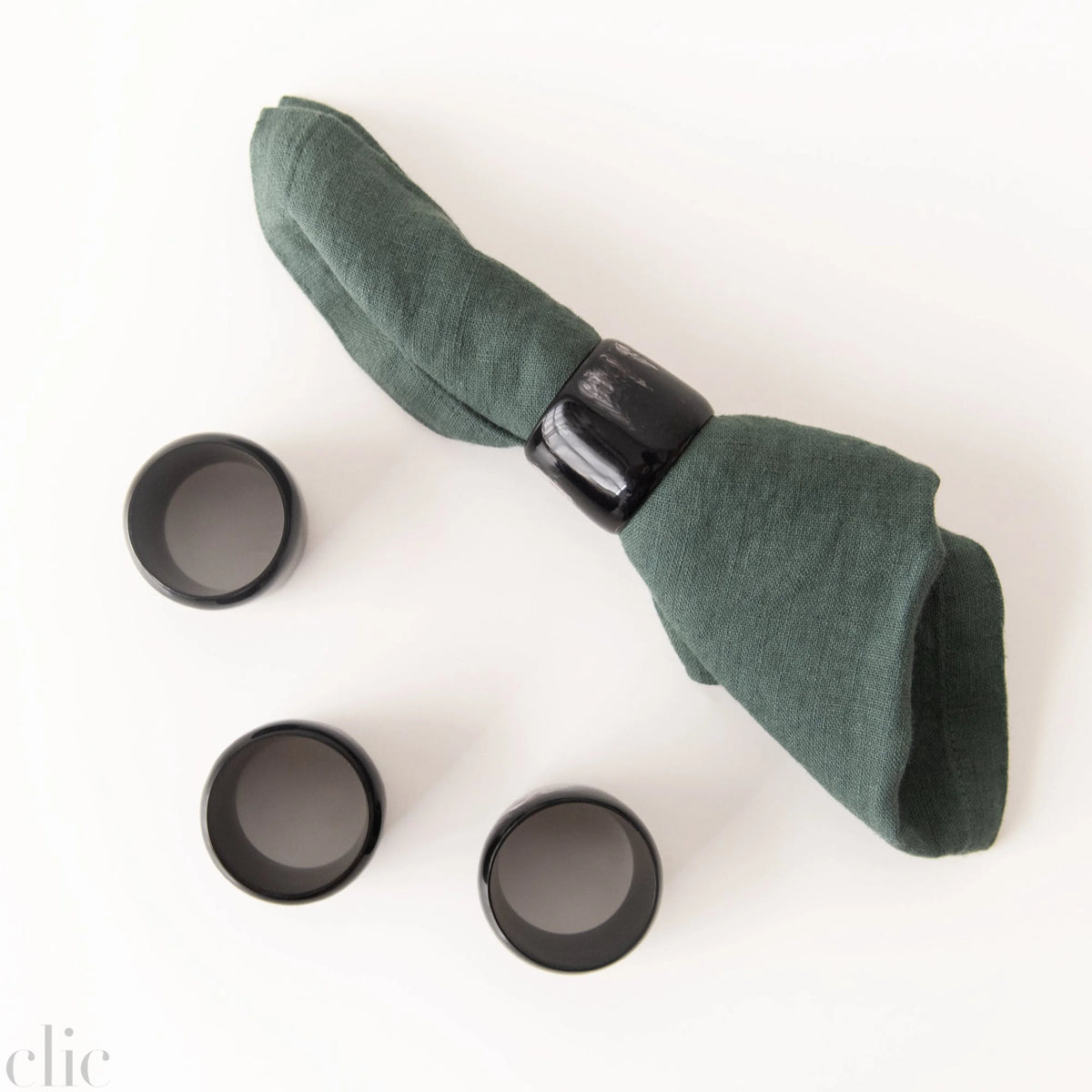 Set of 4 Horn Napkin Rings, from Harkiss Designs