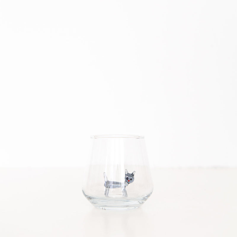 Grey Cat Drinking Glass, from Minizoo