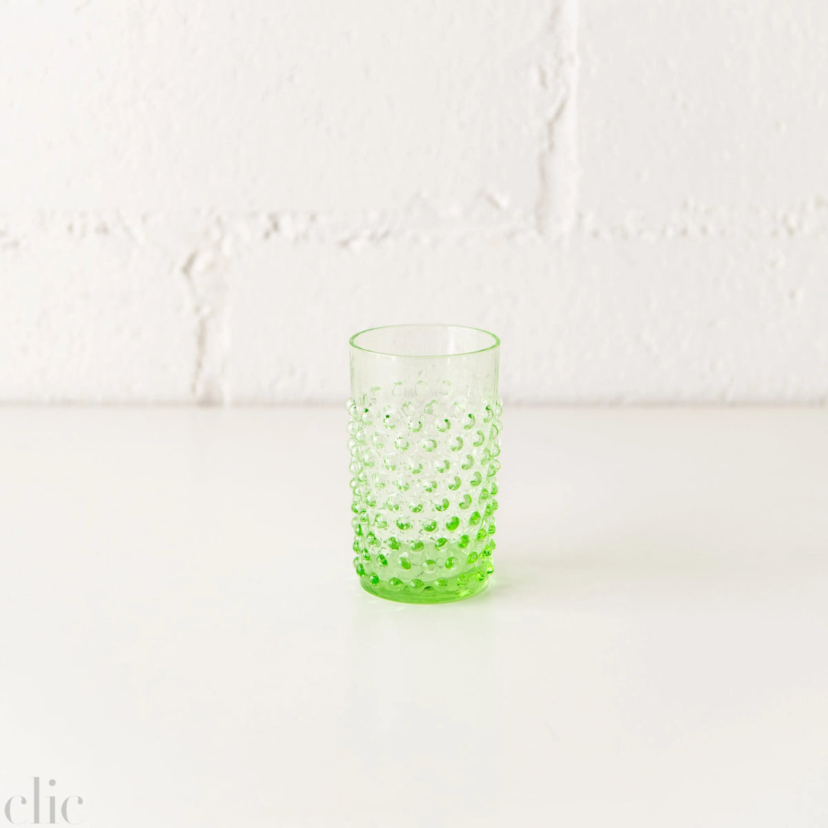 Hobnail Glass in Light Green