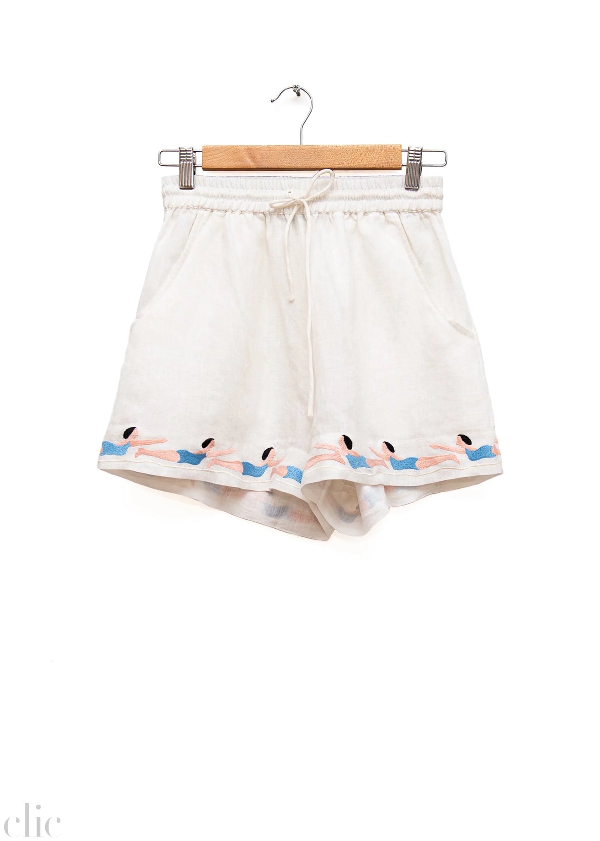 Swim Short in White and Blue, from Benaras by Citrus