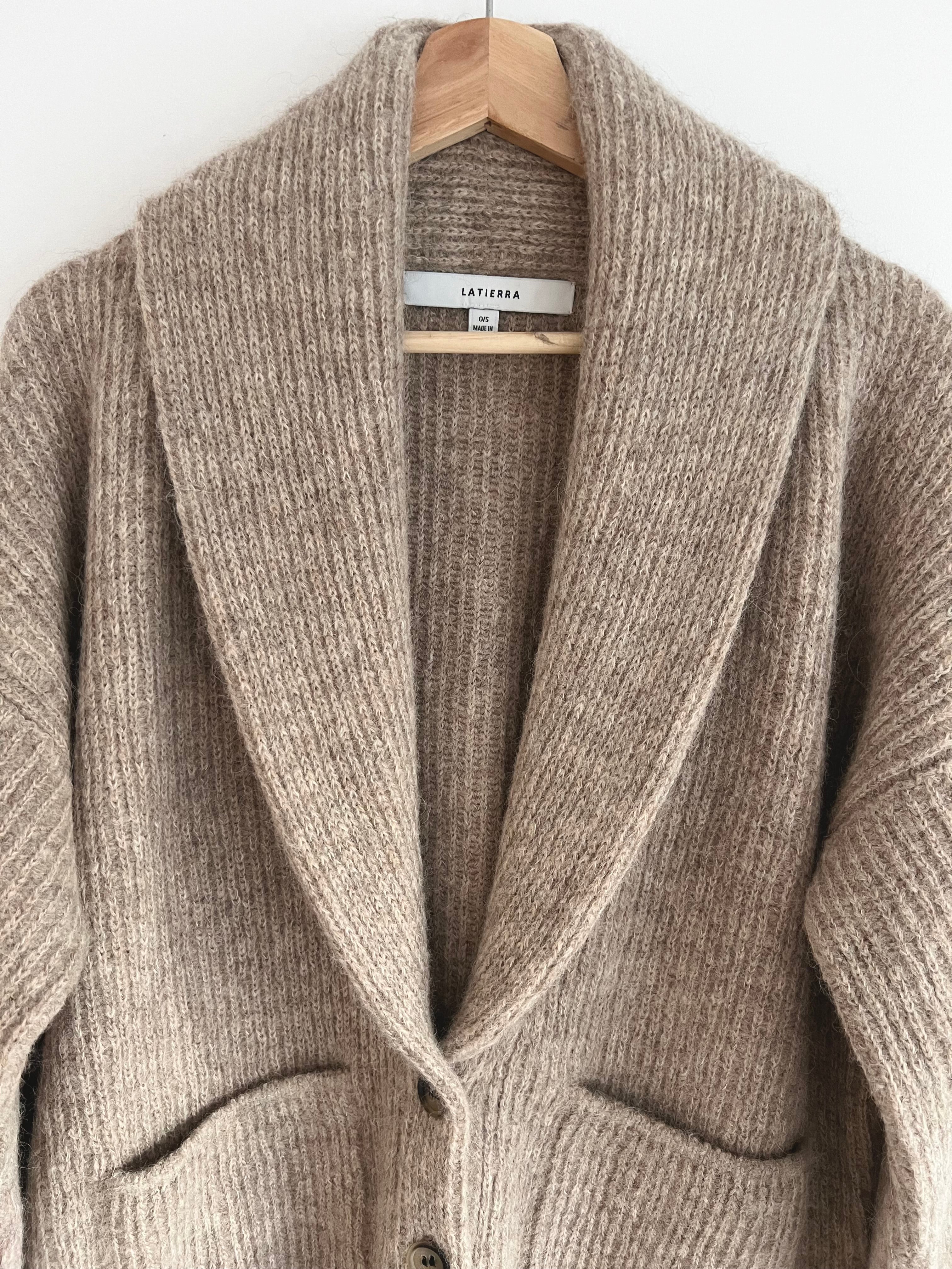 La Tierra Cardigan Coat in Oatmeal, from La Tierra