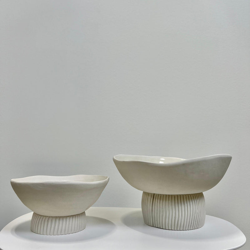 Wabi-Sabi Pedestal Bowls, from CYM Ceramics