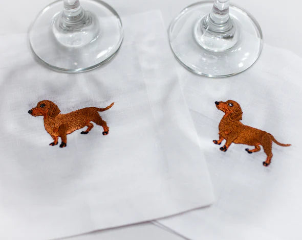 Red Dachshund Cocktail Napkin, from Lettermade