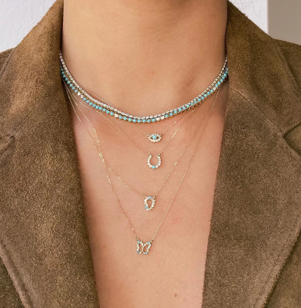 Diamond Evil Eye Necklace, from Adina Reyter