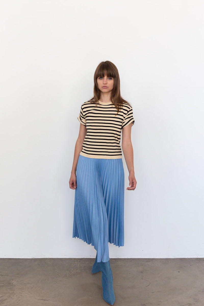2708 Denim Deluxe Skirt in Sky, from Loyd Ford