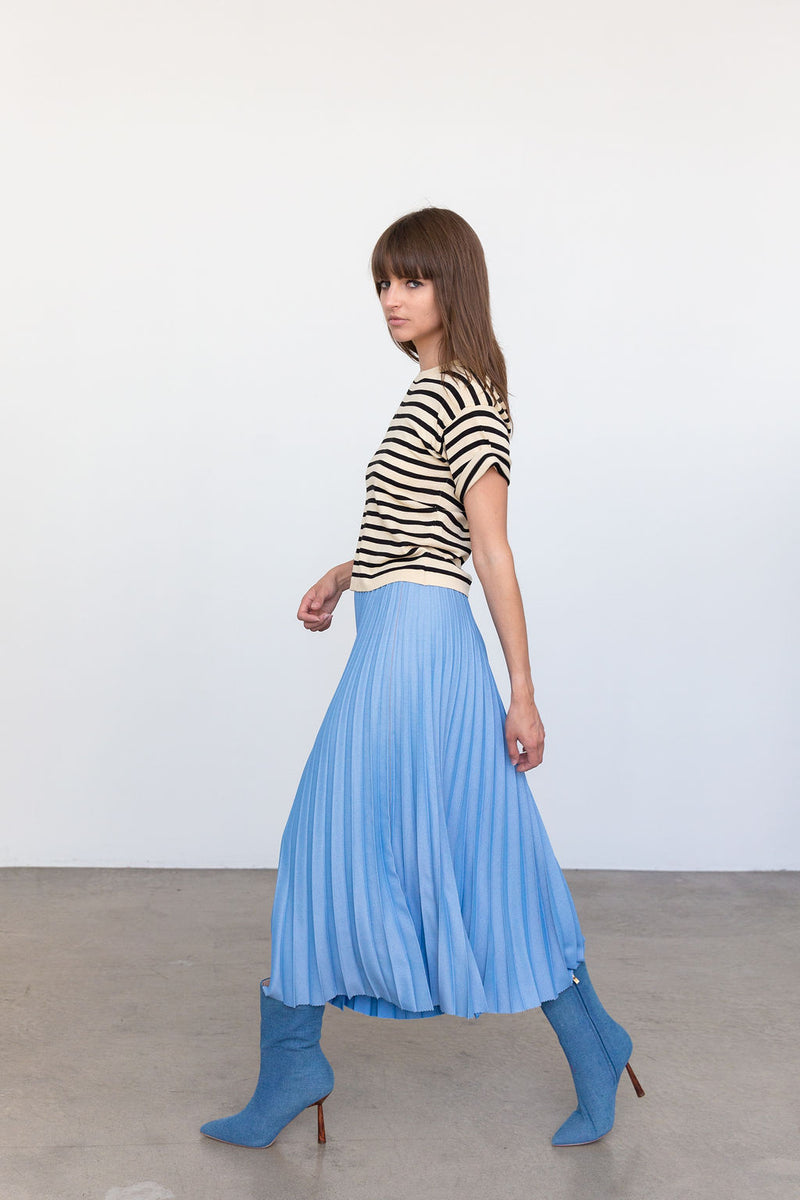 2708 Denim Deluxe Skirt in Sky, from Loyd Ford