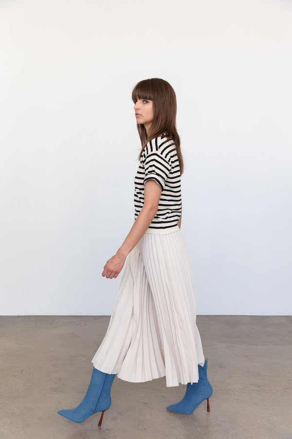2607 Deluxe Denim Skirt in Khaki, from Loyd Ford