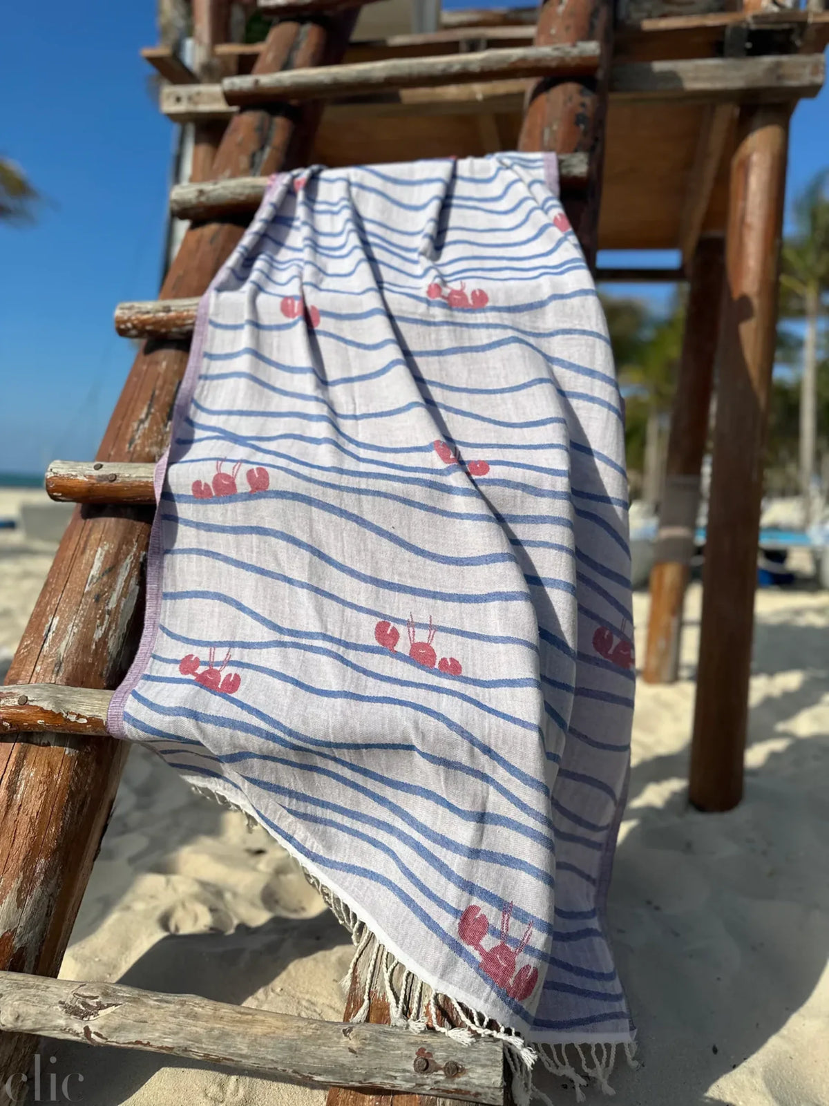 Turkish Beach Towel Lobster n' Waves