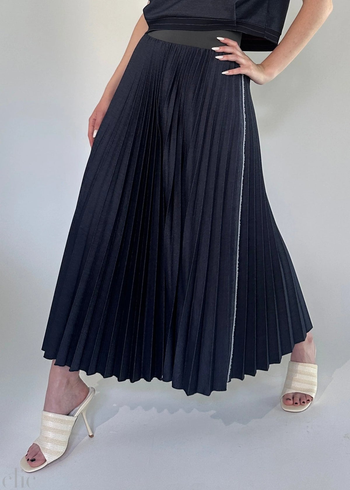 Denim Deluxe Skirt in Indigo, from Loyd Ford