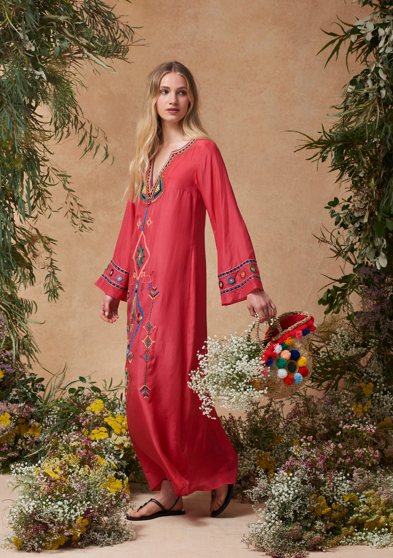 India Kaftan in Coral, from Muzungu Sisters