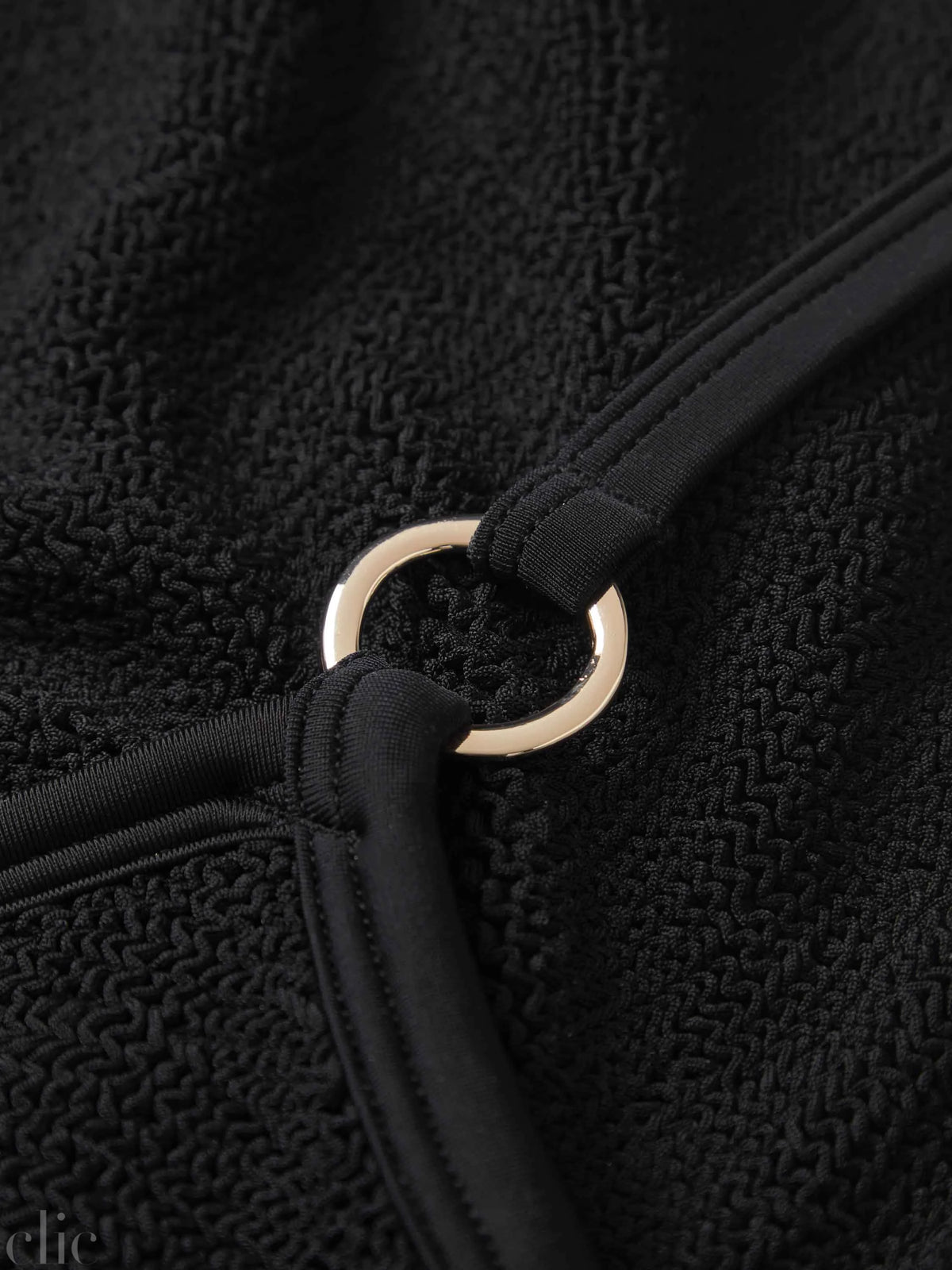 Iris Bikini With Gold Hoops in Black, from Hunza G