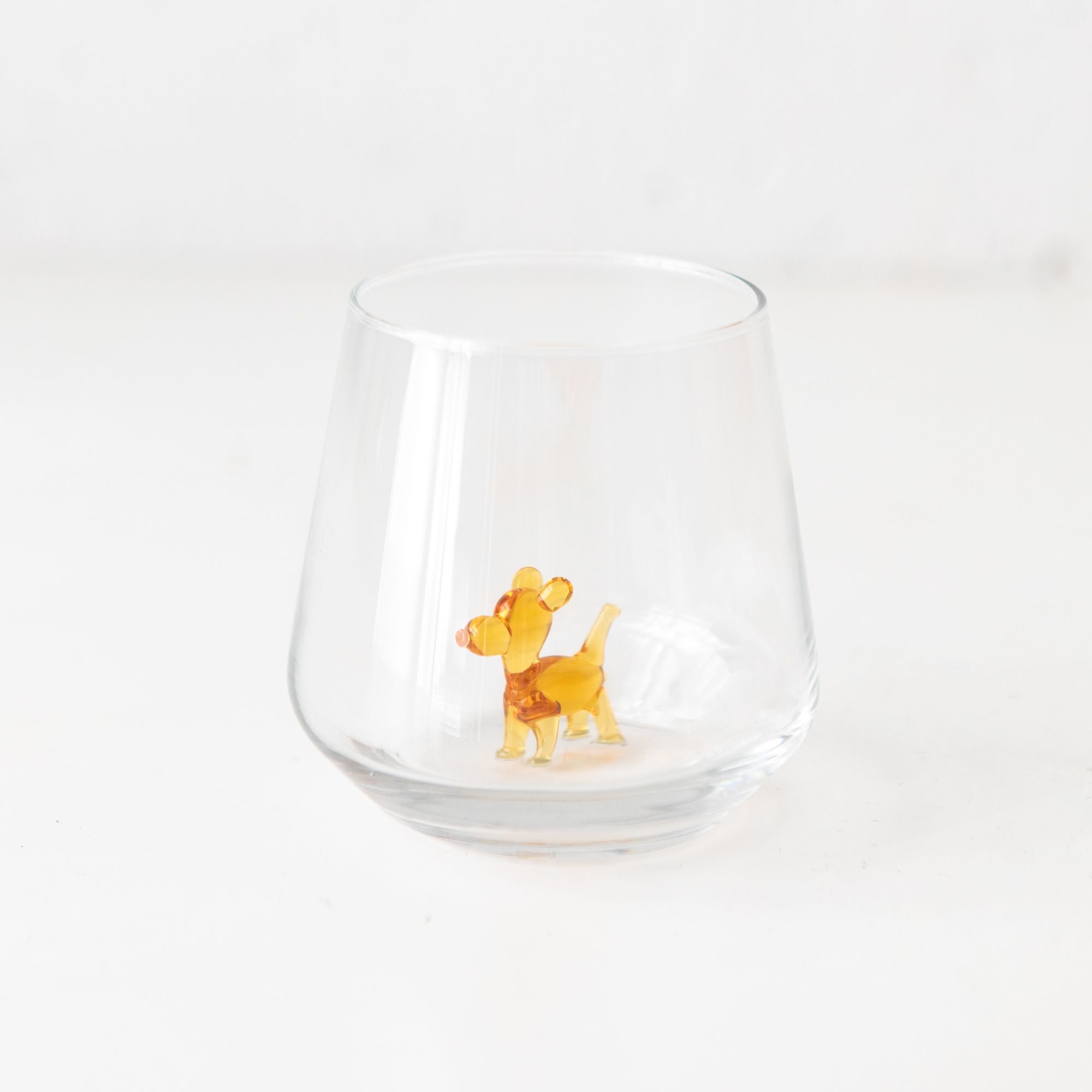 Amber Balloon Dog Drinking Glass, from Minizoo