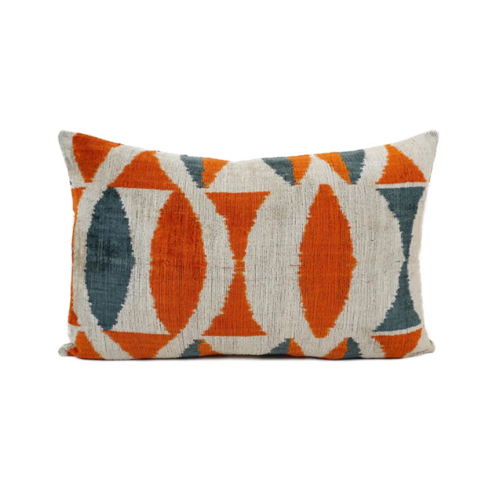 Ikat Silk Pillow in Hot Cinnamon, from MD Home