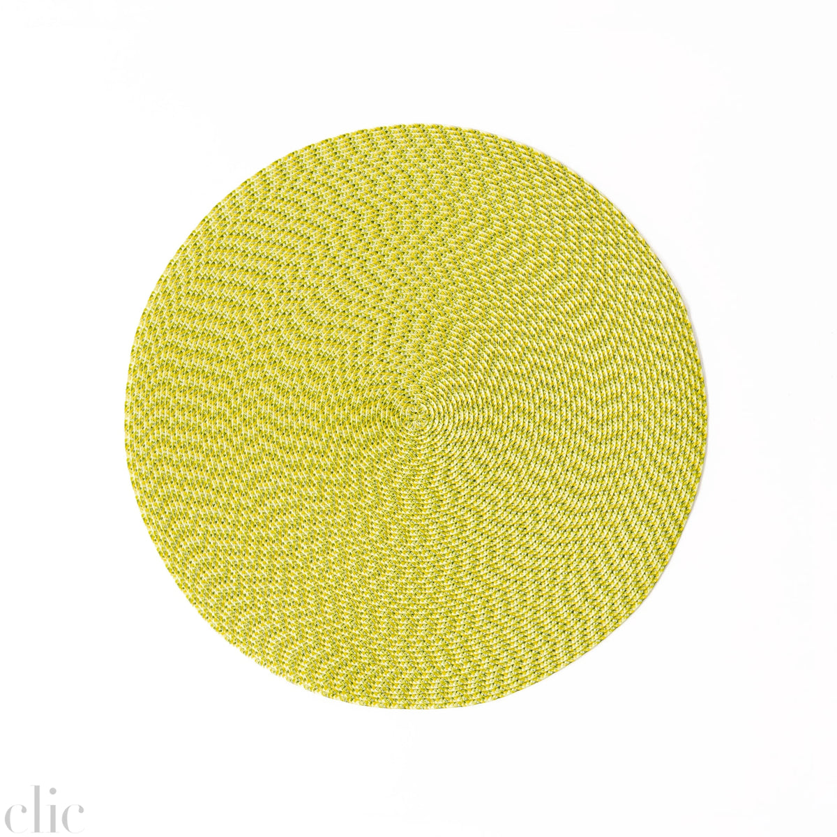 Ikat Weave Round Placemat in Citron, Deborah Rhodes