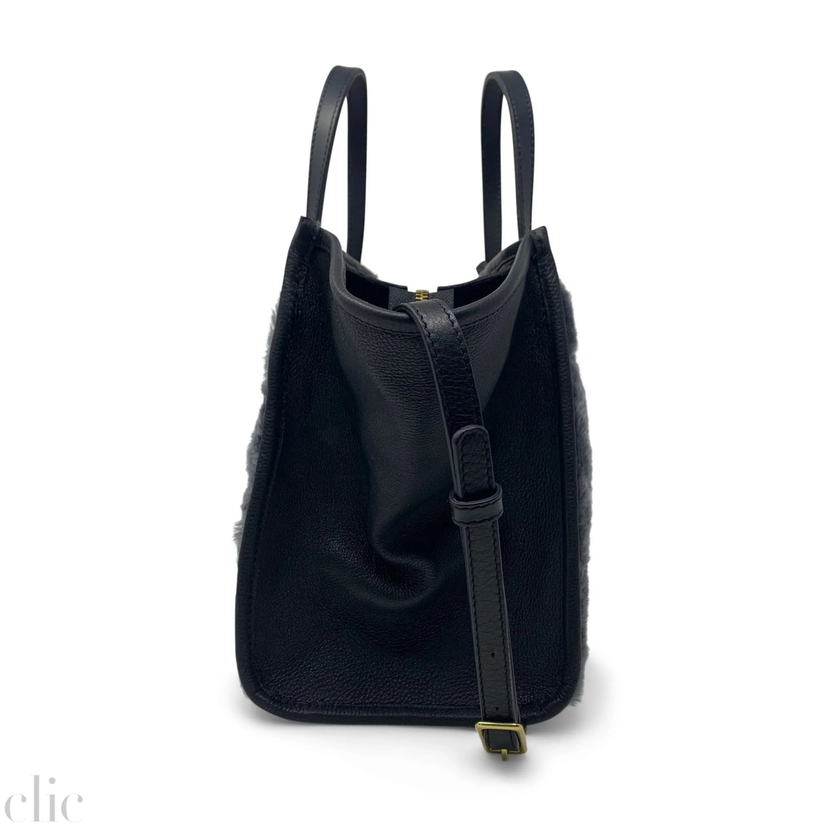 Stone Shearling Mini Tote in Stone, from Kempton & Co.