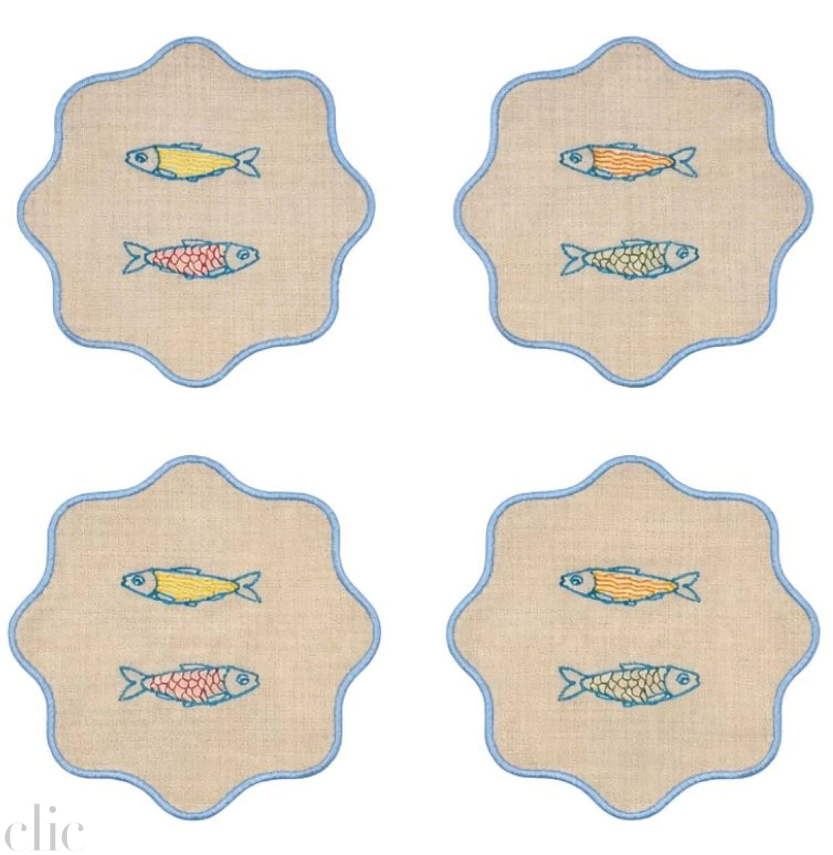 Sardines Napkins from,  NuYorkCloth